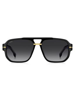 Hugo Boss - Men UV Protected Polarized Full Rim Grey Lens Rectangle Sunglasses - 207545807571I (57)