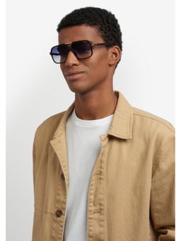 CARRERA - Men UV Protected Polarized Full Rim Blue Lens Rectangle Sunglasses - 2078802M25808 (58)