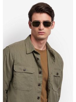 CARRERA - Men UV Protected Polarized Full Rim Green Lens Rectangle Sunglasses - 2078828SO56QT (56)