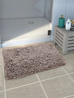 Saral Home - Cotton Anti-Skid Bath Mat (Grey, 40 x 60 cm)