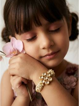 Choko - Gold Plated Pearl Stone Embellished Bracelet (3-12 Years)