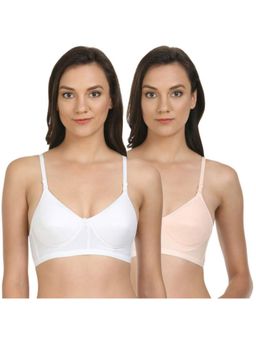 Bodycare - Padded T-Shirt Bra In White-Peach Color (Pack of 2)