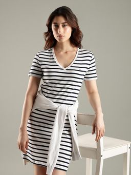 Tommy Hilfiger - Navy Blue Stripes Regular Dress
