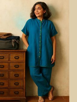 FABULOUS - Teal Solid Relaxed Co-Ord Set