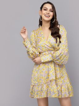 Mafadeny - Yellow Floral Regular Dress