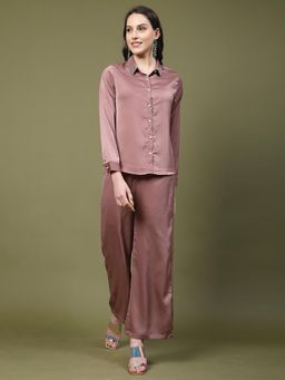 Mafadeny - Mauve Solid Regular Co-Ord Set
