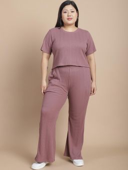 RIGO - Mauve Textured Regular Co-Ord Set
