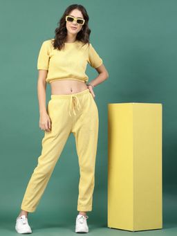 RIGO - Yellow Solid Slim Co-Ord Set