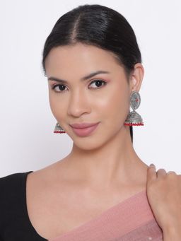 Aatmana - Traditional Silver Plated Drop Jhumka Earring