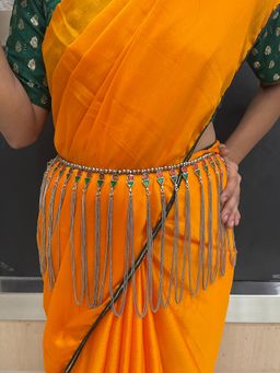 Digital Dress Room - Banjara Kamarbandh Bohemian Oxidized Silver Green and Red Enamel Waist Belt