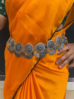 Digital Dress Room - Banjara Kamarbandh Bohemian Silver Queen Elizabeth Ii Coins Waist Belt