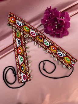 Digital Dress Room - Banjara Fabric Multicolor Mirror Work Embroidery Evil Eye Waist Belt