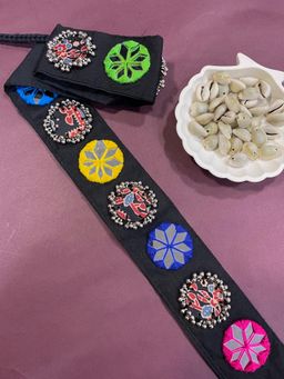 Digital Dress Room - Banjara Kamarbandh Fabric Round Mirror Work Embroidery Waist Belt