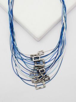 Rhea - Oceanic Cascade Matt Silver Layered Necklace