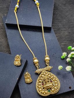 GRIIHAM - Premium Gold Finish Reversible Necklace Set with Ad Stones (Set of 3)