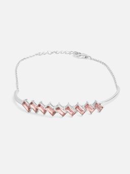 Mia by Tanishq - Gleaming Garnet Silver Bracelet