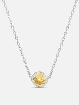 Mia by Tanishq - Sunny Citrine Silver Necklace