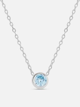 Mia by Tanishq - Breezy Blue Silver Necklace