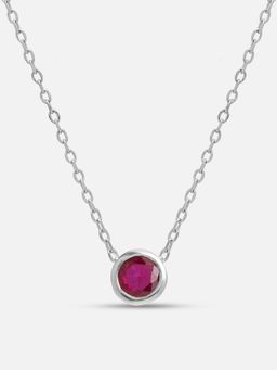 Mia by Tanishq - Radiant Ruby Silver Necklace