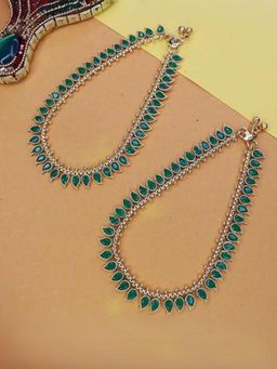 I Jewels - Gold Plated Traditional Adjustable Anklets/Payal for Girls and Women