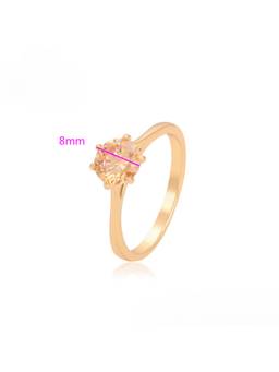 MINAKI - Rose Gold Plated Ring Studded with Brown Cubic Zirconia.