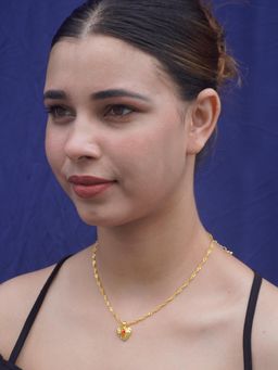 Niscka - Demi-Fine Gold Plated Red Heart Chain Pendant