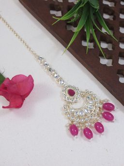 I Jewels - Gold-Plated Maang Tikka Head Jewellery