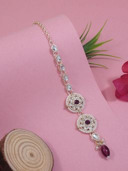 I Jewels - Gold-Plated Maang Tikka Head Jewellery