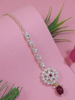 I Jewels - Gold-Plated Maang Tikka Head Jewellery