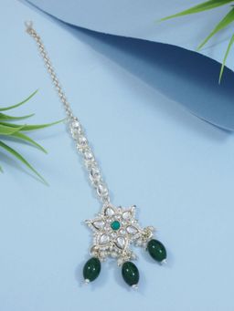 I Jewels - Gold-Plated Maang Tikka Head Jewellery