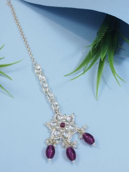 I Jewels - Gold-Plated Maang Tikka Head Jewellery