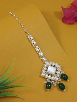 I Jewels - Gold-Plated Maang Tikka Head Jewellery