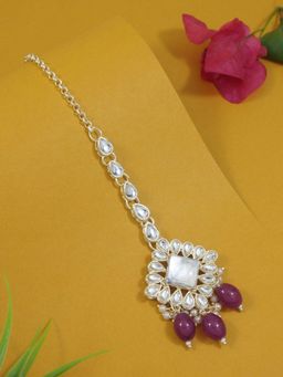 I Jewels - Gold-Plated Maang Tikka Head Jewellery