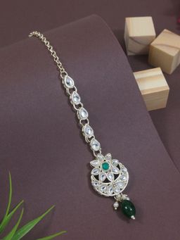 I Jewels - Gold-Plated Maang Tikka Head Jewellery