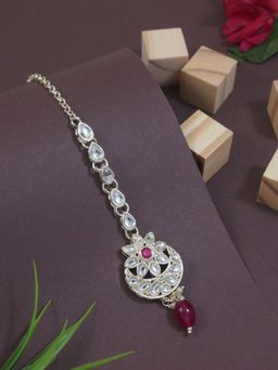 I Jewels - Gold-Plated Kundan Studded Maang Tikka Head Jewellery