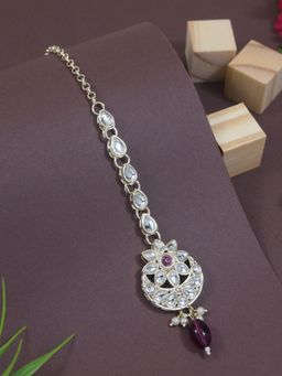 I Jewels - Gold-Plated Maang Tikka Head Jewellery