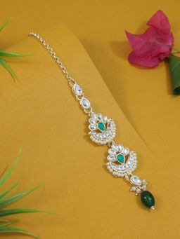 I Jewels - Gold-Plated Maang Tikka Head Jewellery