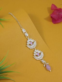 I Jewels - Gold-Plated Maang Tikka Head Jewellery