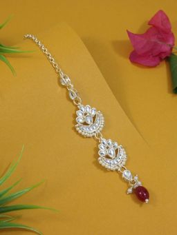 I Jewels - Gold-Plated Maang Tikka Head Jewellery