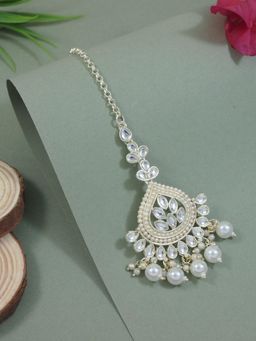 I Jewels - Gold-Plated Maang Tikka Head Jewellery