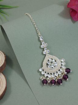 I Jewels - Gold-Plated Maang Tikka Head Jewellery