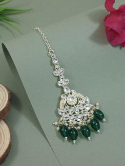 I Jewels - Gold-Plated Maang Tikka Head Jewellery