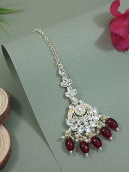 I Jewels - Gold-Plated Maang Tikka Head Jewellery