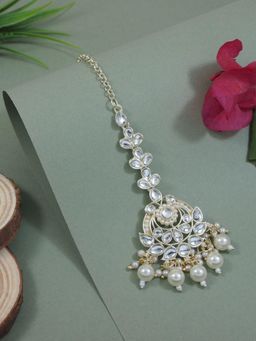 I Jewels - Gold-Plated Maang Tikka Head Jewellery