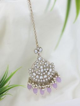 I Jewels - Gold-Plated Maang Tikka Head Jewellery