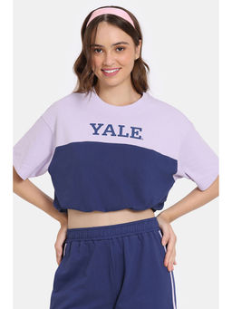 Zivame - Rosaline Yale University Bellwether Blue Crop Length Loungewear Top