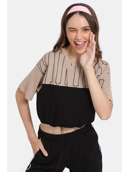 Zivame - Rosaline Black Beauty Crop Length Loungewear Top
