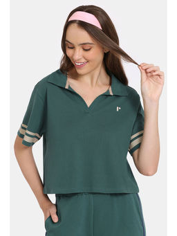 Zivame - Rosaline Bayberry Crop Length Loungewear Top