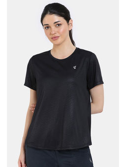 Zivame - Zelocity Jet Black Quick Dry Gym Relaxed Top