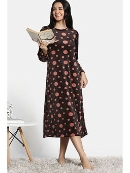 Zivame - Velour Caviar Mid Calf Length Nightdress